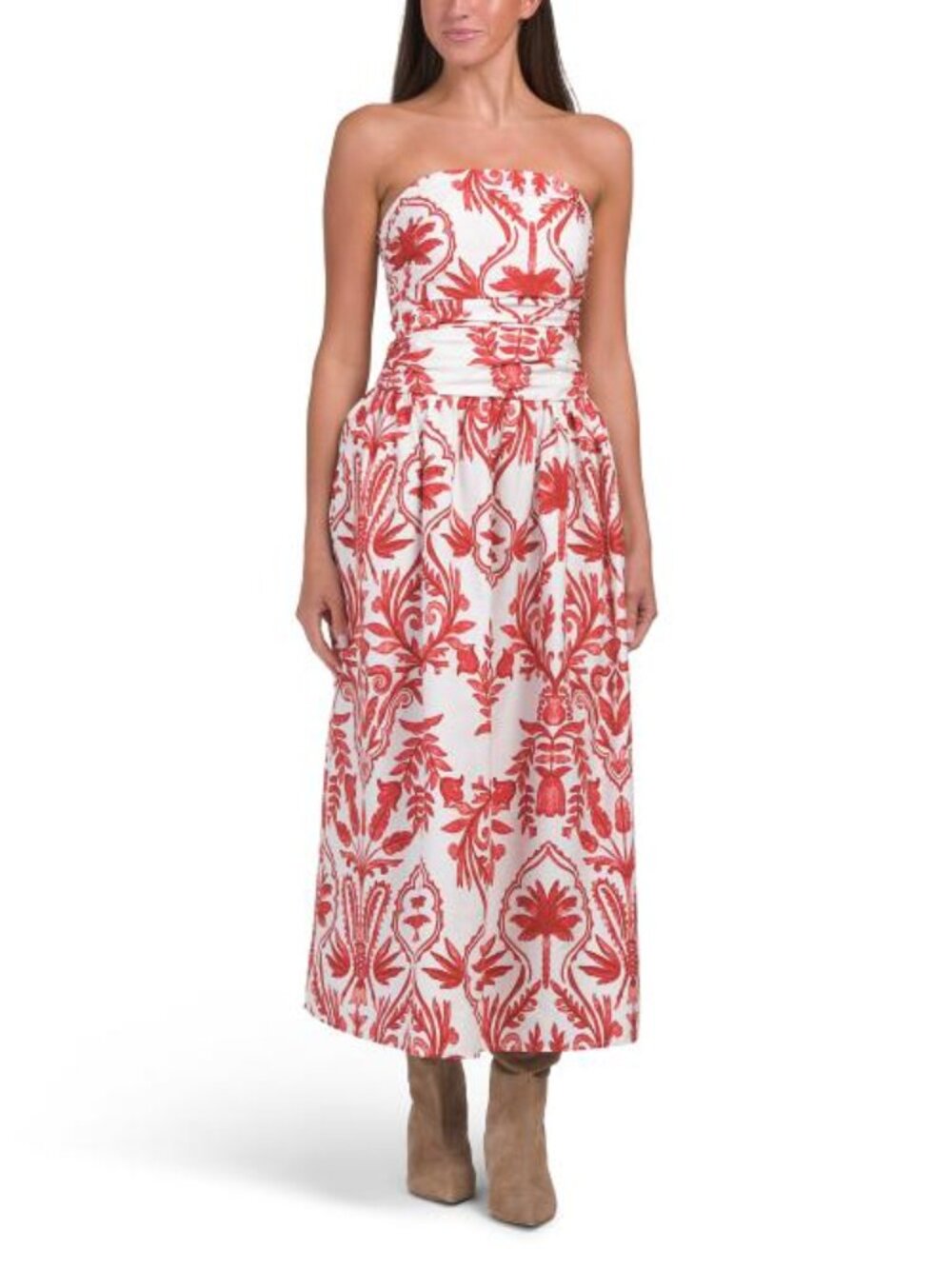 BAND OF THE FREE Strapless Print Dress - Picture 1 of 5